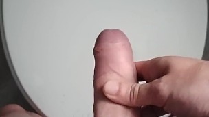 Teen Boy Shoots His Massive Load In The Bathroom