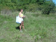 A young woman is fucked while sunbathing in a meadow - part 1