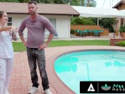 NURU MASSAGE - Tattooed Busty Bella Blu Has So Much Fun Fucking Her Next Client 3/16