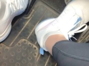 Pedal pumping in my sneakers while my mini Cooper is running 1/16