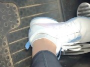 Pedal pumping in my sneakers while my mini Cooper is running 3/16