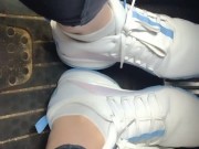 Pedal pumping in my sneakers while my mini Cooper is running 7/16