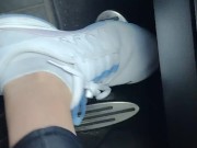 Pedal pumping in my sneakers while my mini Cooper is running 9/16