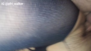 I wear tights and I'm very wet and they end up in my pussy