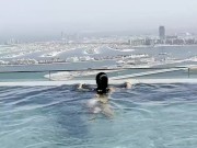 Monika Fox Poses In Bikini & Swims In Pool On Roof Of Hotel 14/16