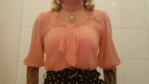 Sissy loves riding a dildo