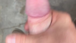 straight ginger guy jerking big dick moaning and big cumshot public at work trying not to get caught