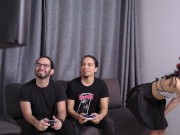 Lil latina Cindy Luna gets double penetrated! One cock is never enough for her! Axl Rey and Will Veg