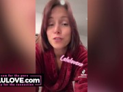 Babe showing squirt spray closeup then ranting about tit job plans & stretching and smushing pussy lips play - Lelu Love 8/16