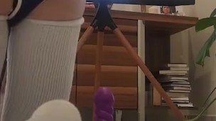 8" deepthroat while my asshole clenches my buttplug
