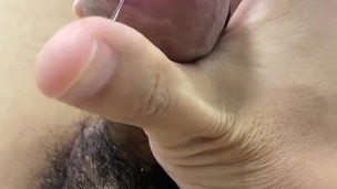 Sexy Asian jerks with all her might while masturbating