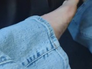 Going for a drive to the store in my jeans hard driving and pedal pumping & barefoot in public 15/16