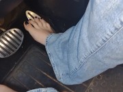 Going for a drive to the store in my jeans hard driving and pedal pumping & barefoot in public 16/16