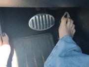 Going for a drive to the store in my jeans hard driving and pedal pumping & barefoot in public 9/16