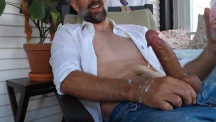 Huge Cock Cums After Fucking a Toy