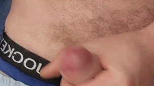 Stroking my precum cock