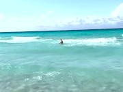 Sexy Monika Fox Walks Along Beach 12/16