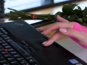 Petite blonde slut mastubates and orgasms 2/16