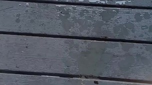 Messy piss on the balcony