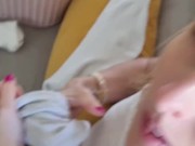 I come to get sucked and cum while she fold the laundry 3/16