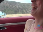 Amateur hookup with model Renee Rose blowjob in car and foot fetish (roadhead) POV 15/16
