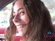 Amateur hookup with model Renee Rose blowjob in car and foot fetish (roadhead) POV 5/16