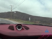 Amateur hookup with model Renee Rose blowjob in car and foot fetish (roadhead) POV 7/16