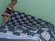 Perverted stepson watches his stepmother while she cleans thirsty for pleasure. Part 1