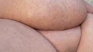 Dick engulfed by a massive fatpad