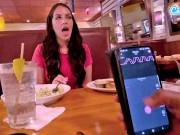 Cumming In Public With Big Dildo At Lunch! Public Female Loud Orgasm Interactive Toy