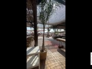 getting crazy and horny at the beach bar with friends during the lunch 4/16