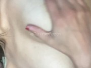 Brunette masturbates her tight pussy in the morning 3/16