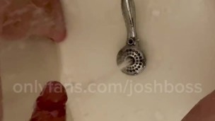 Spraying my hole with the showerhead and cumming HARD