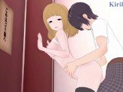 Yuu Naruse and I have intense sex in the restroom. - WataMote Hentai 8/16