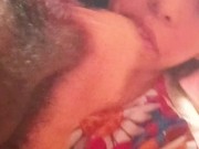 Peruana me toma de los testículos y se lo mete hasta sacarme el semen con su boca 12/16