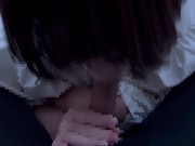 エロい鼻コキとノーハンドフェラも使いこなすメガネの変態彼女♡ cum in mouth glasses 14/16