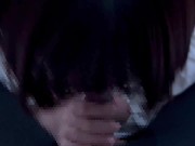 エロい鼻コキとノーハンドフェラも使いこなすメガネの変態彼女♡ cum in mouth glasses 15/16