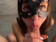 A friend's girlfriend seduced me and sucked my dick after getting a portion of sperm in her mouth 9/16