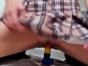 Just The Tip... Up Skirt!  Milf Fucks & Rides Dildo (juicy Lousie) 8/16