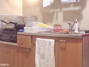 【人妻個人撮影】料理しながら旦那の帰りを待つ♡(新妻/エプロン/デカ尻/太もも/パンツ/巨乳/Hカップ/キッチン/日本人/Japanese/asian/homemade/amateur/kitchen 12/16