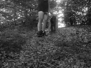 TRAIN MY SLUT TO BE GOOD ON DOG LEASH TOTALLY NAKED IN THE WOODS 14/16