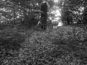 TRAIN MY SLUT TO BE GOOD ON DOG LEASH TOTALLY NAKED IN THE WOODS 6/16