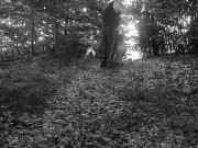 TRAIN MY SLUT TO BE GOOD ON DOG LEASH TOTALLY NAKED IN THE WOODS 7/16