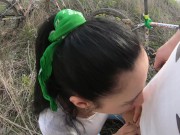 Brunette Teen Sucks Cock Behind the Garages - Risky Public Blowjob 5/16