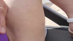 THE NEIGHBOUR CAUGHT ME OLAYING WITH MY PUSSY OUTSIDE