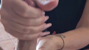 Wife jerking dick proudly