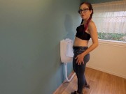 Four Standing Pees with Jeans and Panties Through my Fly 1/16