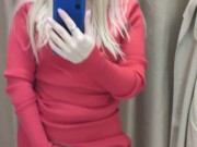 Public risky masturbation, Mall Dressing room 6/16