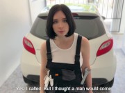 Beauty Auto-Mechanic Deepthroat, Rough Fucks and Gets Facial POV 1/16