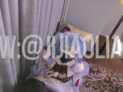 和我的coser女友去酒店是一种什么样的体验--原神甘雨cos+黑色过膝袜足交 16/16